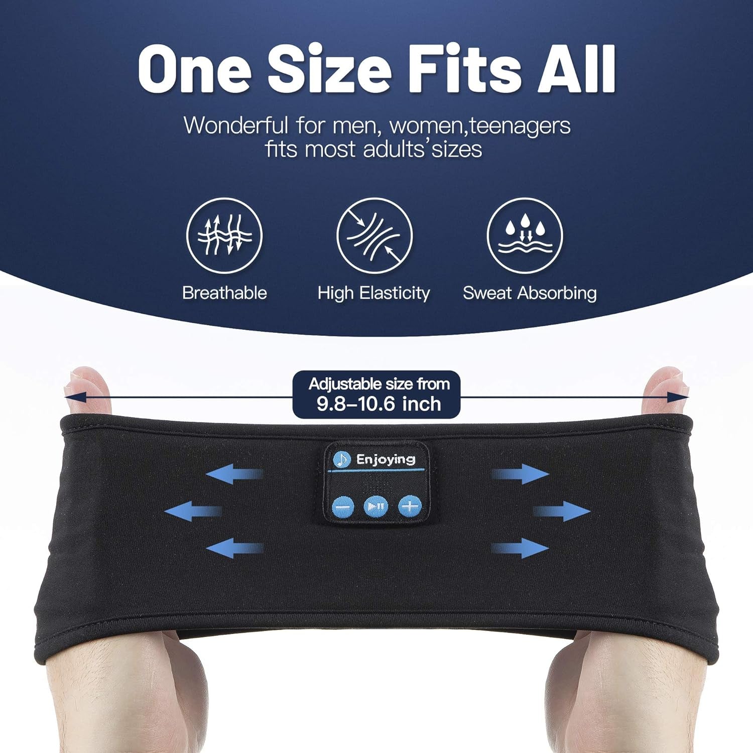 Bluetooth Sports Headband Headphones by  - Ultra-Thin HD Stereo for Workout, Travel, Meditation