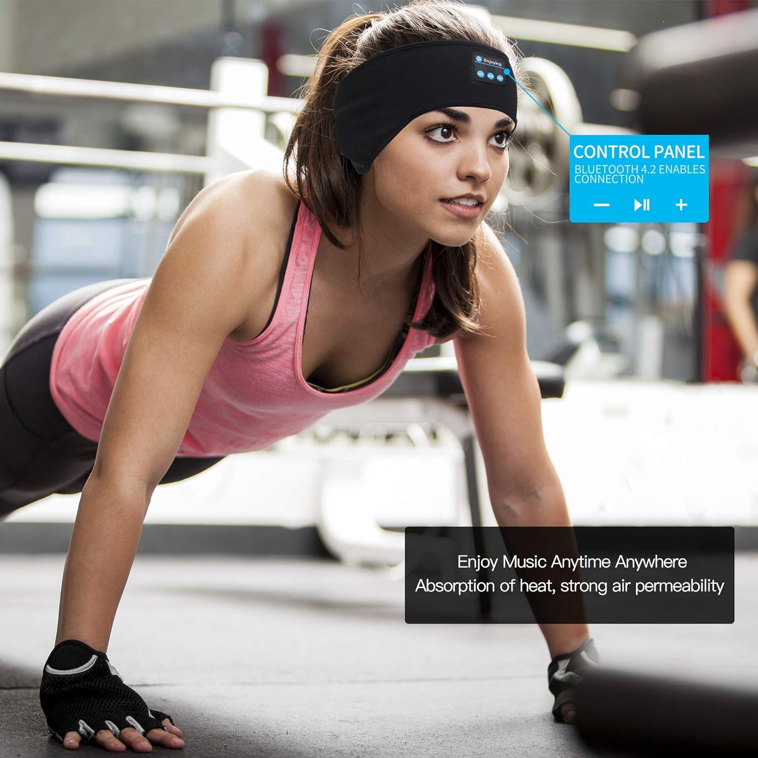 Bluetooth Sports Headband Headphones by  - Ultra-Thin HD Stereo for Workout, Travel, Meditation